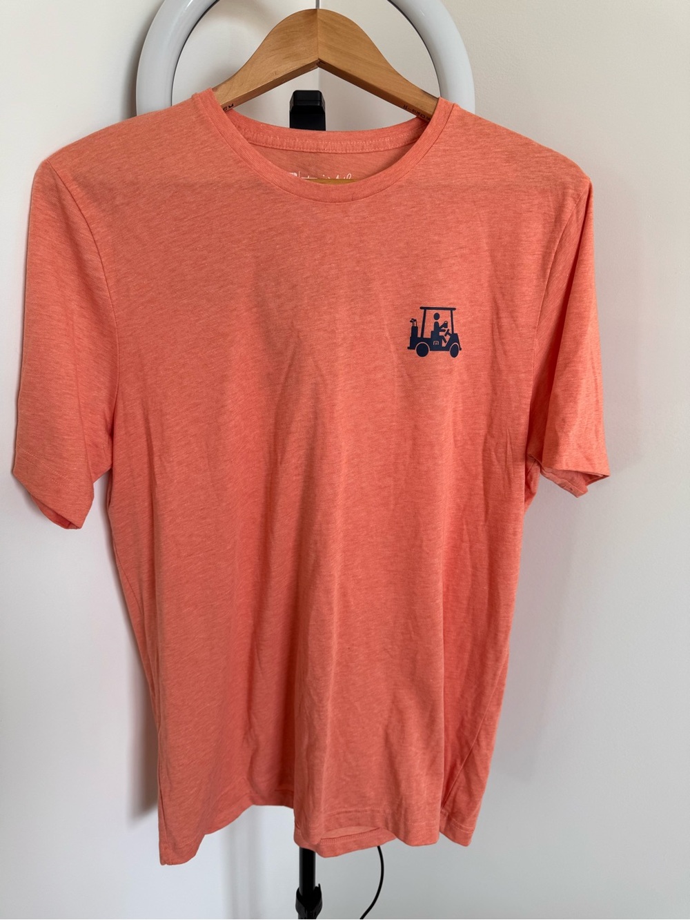 TravisMathew Falltee Weekend Forecast Golf Drinking T-Shirt Heather Melon Men’s